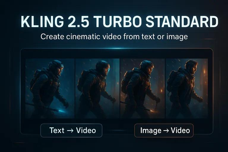 Kling 2.5 Turbo Standard Video Generator