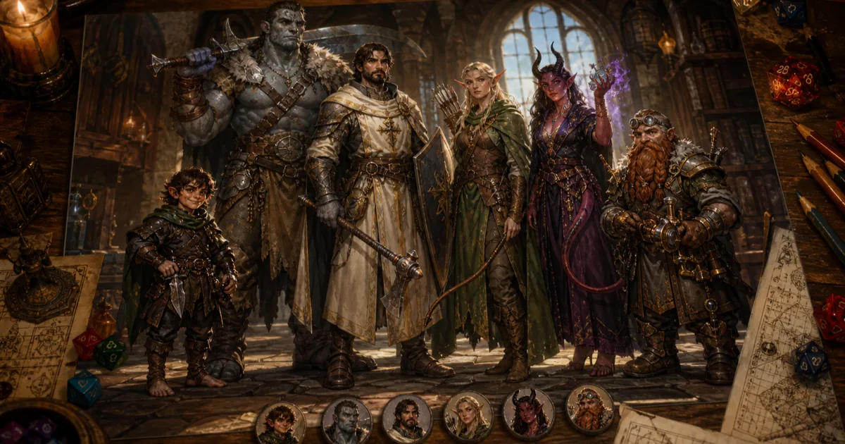 AI Party Portrait Generator for D&D Group Art