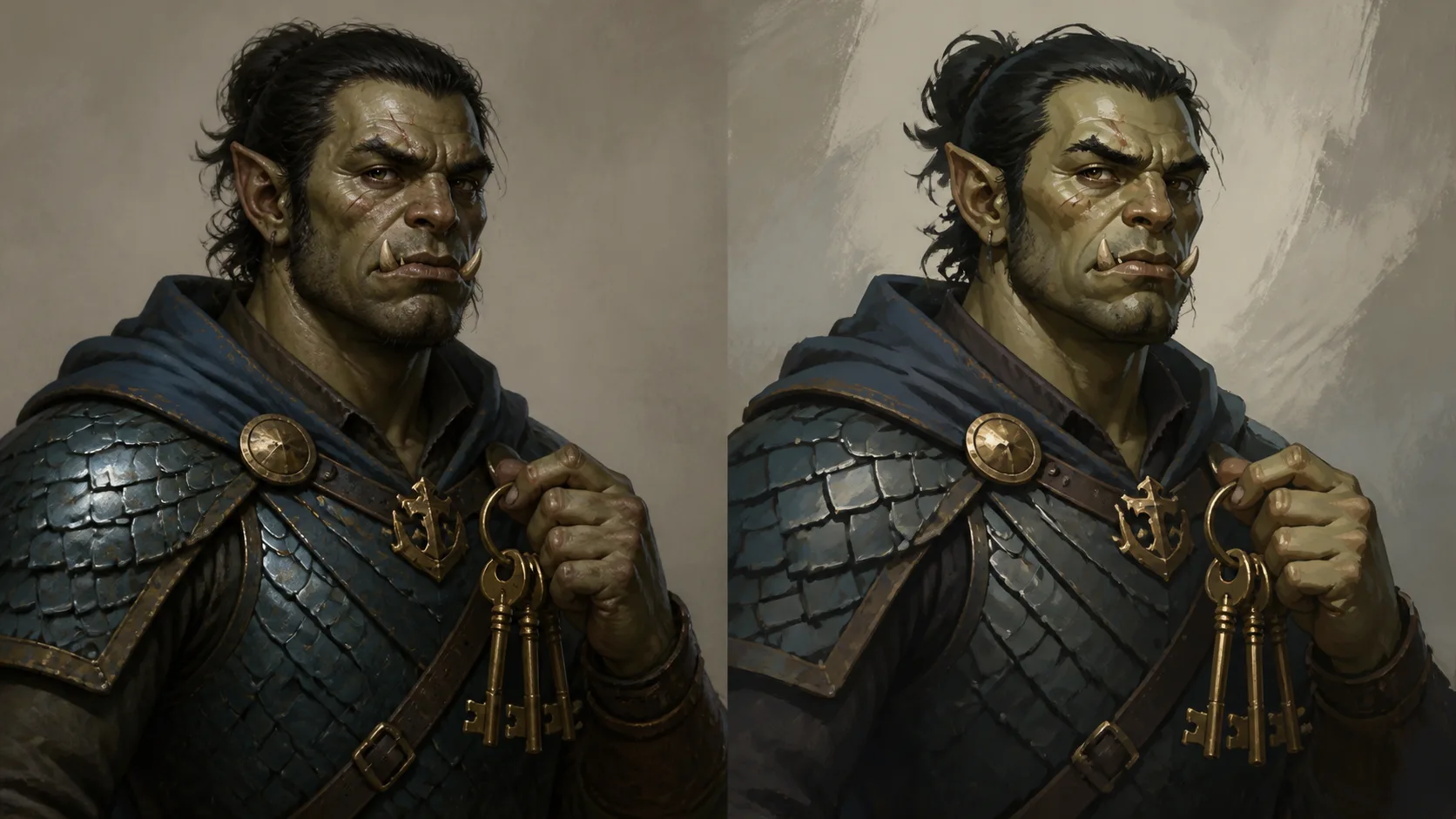 A fair fantasy art comparison keeps one prompt, one crop, and one task while two anonymous model outputs sit side by side