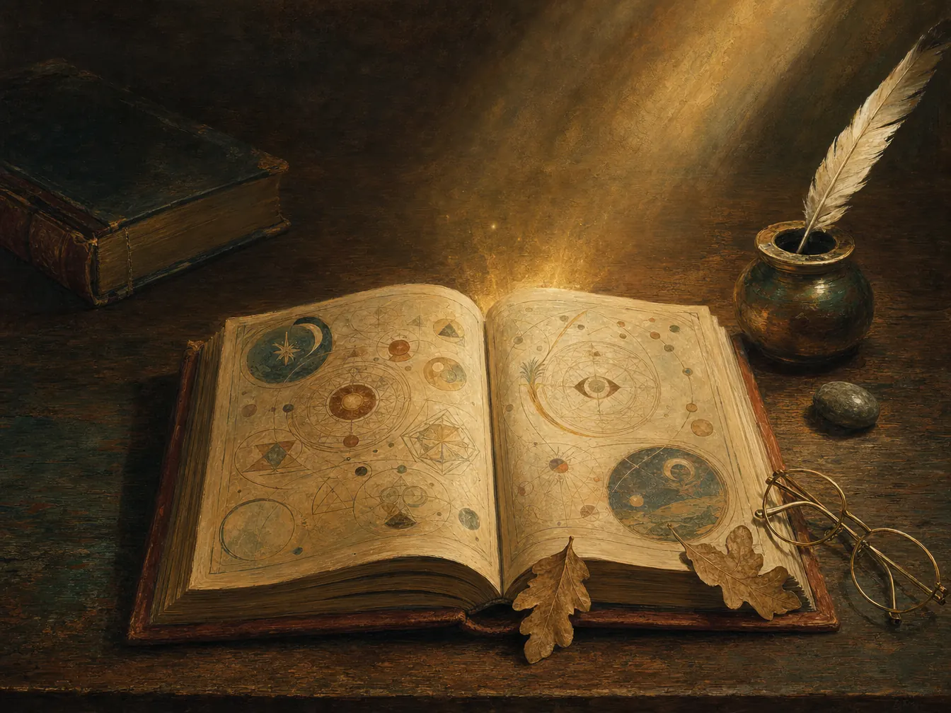 Spellbook generator, painted vignette