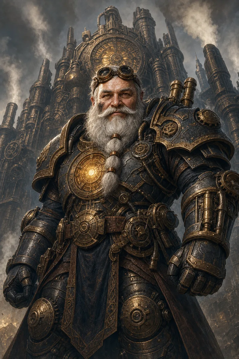 Oszkar Vell at level 20: clockwork plate with an arcane core