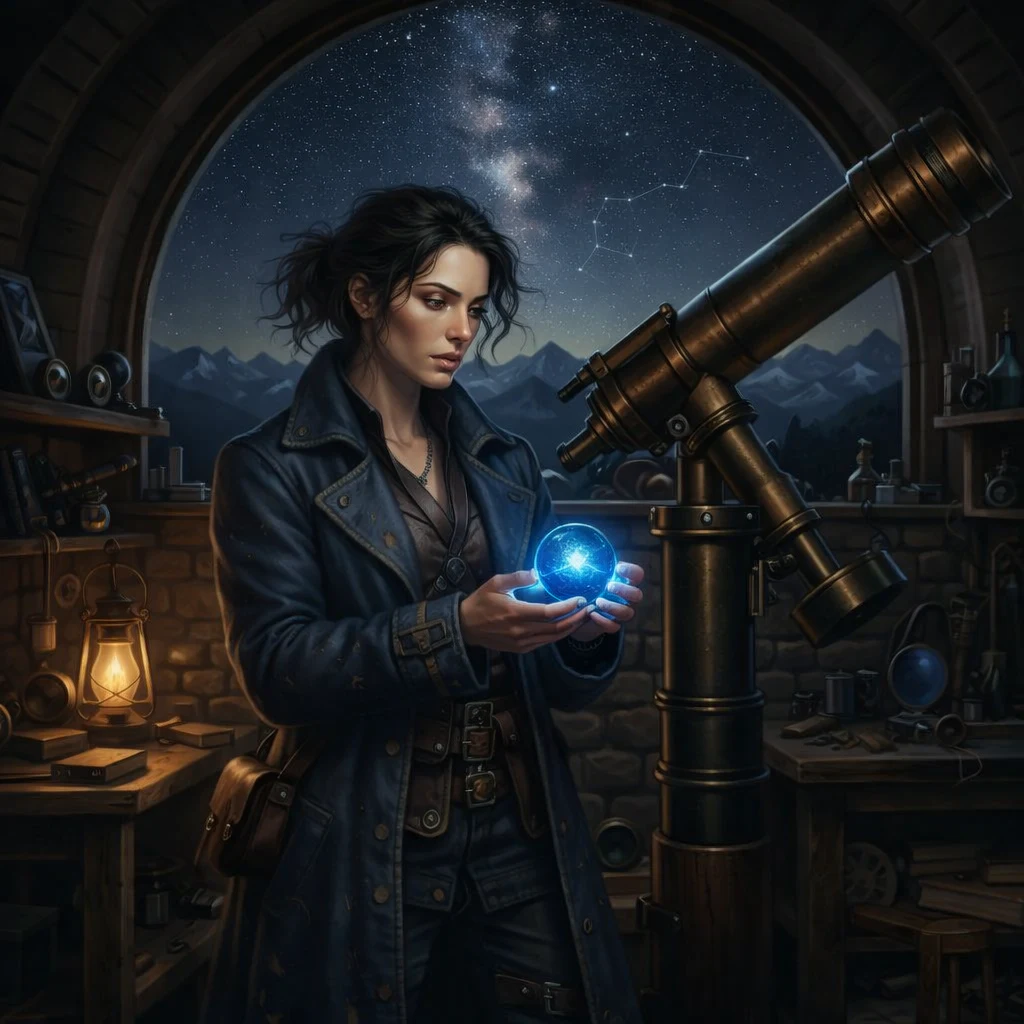 Completed Quick Edit result shows the Candlelit Star Chart with a small glowing blue crystal orb at the chart detail.