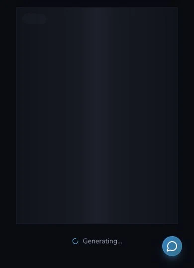 Mobile Image Studio shows a Generating status beneath the in-progress result placeholder.